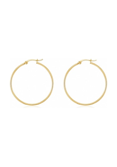 Gold Çelik Halka Küpe -621