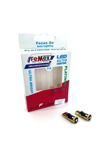 Femex Ampul Platinum Kırmızı T10 3smd Chipset Led Aktif Canbus