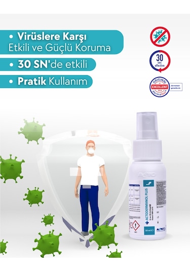 Acto Actodermanol Plus 50 Ml El Ve Cilt Antiseptiği %89 V/v Etano
