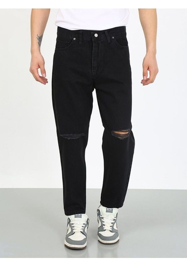 Boyfriend Diz Yırtık Siyah Jean-siyah - 36 Siyah