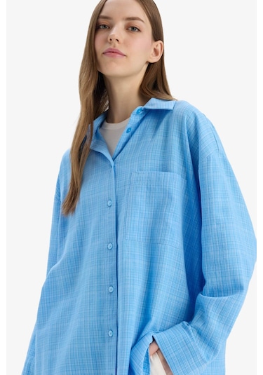 DeFacto Oversize Geniş Kalıp Müslin Uzun Kollu Gömlek X2232AZ25SPBE306 DeFacto Oversize Geniş Kalıp Müslin Uzun Kollu Gömlek X2232AZ25SPBE306