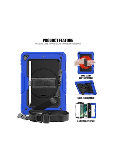 Apple Uyumlu iPad Air 1 9.7" Kılıf Defender Askılı A1474 A1475 A1476