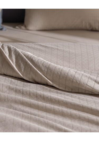 Madame Coco Marlene Tek Kişilik %100 Pamuk Penye Lastikli Nevresim Takımı - Bej 8684427198971 Ekru