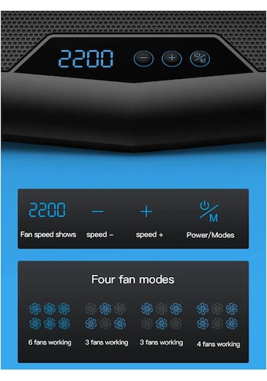 Notebook Soğutucu 6 Fanlı Yükseklik ve Fan Ayarlı Lcd Göstergeli