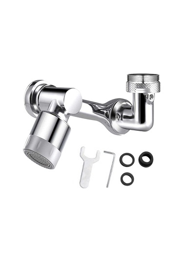 Monyee Stahl+abs Gümüş Fıçma Uzatıcı 3x360 Döner Mekanik Kolu - Duş + Köpürtü Çıkış Modu Gümüş