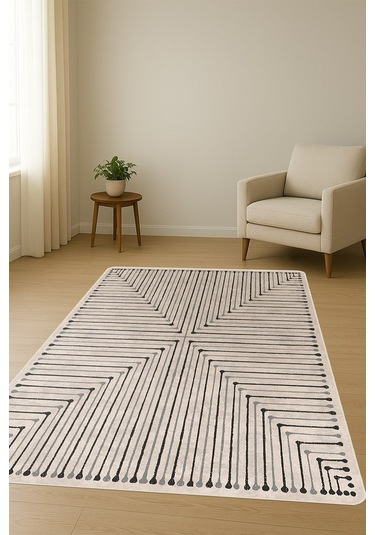 Modern Dijital Baskı Kaymaz Taban Halı H1139 Renkli