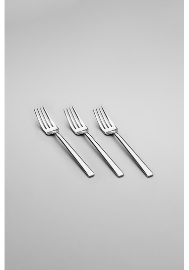Nehir Dalyan Sade 12 Adet Tatlı Çatal Takımı Gri
