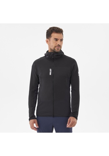 Millet Fusıon Grıd H Erkek Kapşonlu Polar Ceket Tam Fermuarlı Mıv9024 0247 Siyah