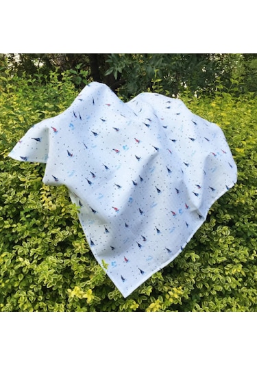 Müslin Örtü 100x120 3 Adet Ağız Bezi Hediyeli Beyaz - Siyah