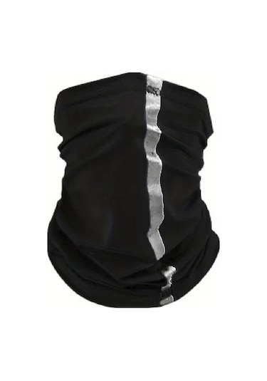 Bebo Store Extreme Spor Motor Kullananlara Özel Desenli Reflektörlü Buf Boyunluk Bandana Balaklava Siyah