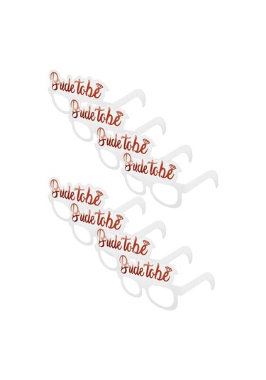 8 Adet Bride Konsepti Gözlük Rose Gold Bride To Be Yazılı Beyaz Bekarlığa Veda Partisi Gözlüğü