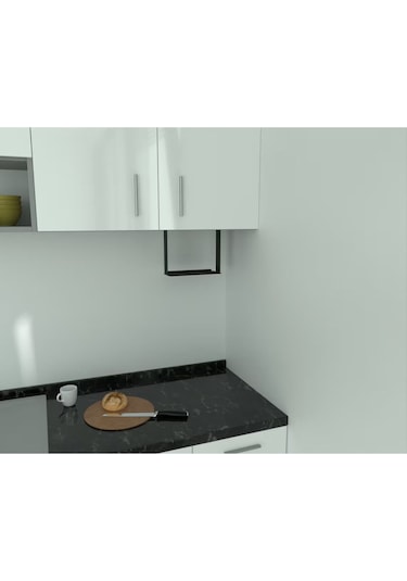 Aju Baharatlık Baharat Rafı, Mutfak Banyo Düzenleyici, Dolap Altı Monte Raf, Mutfak Rafı, Metal Raflık Siyah