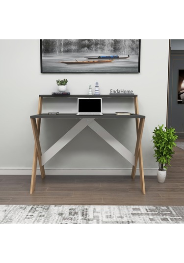 X Ayaklı Ders Çalışma Masası50x90 Cm Antrasit & Çam Antrasit - Ceviz