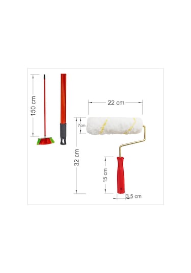 Uzun150cm Geniş 22cm Boya Badana Rulosu Merdanesi Silindiri