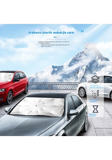 Araç İçi Şemsiye Tipi Araç Ön Camı Güneşlik-küçük