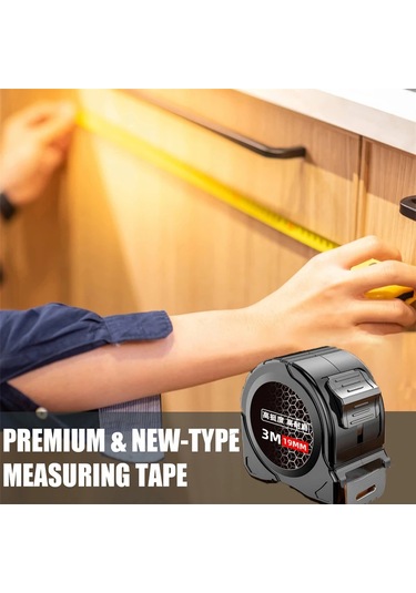 Kendinden Kilitleme Çelik Mezura Siyah Floresan Bant 5m Yüksek Hassasiyetli 7.5mx25mm Diğer