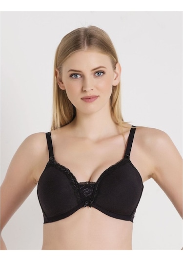 Magic Form 5761 Fisto Dantelli İnce Süngerli Emzirme Sütyeni - Siyah Siyah
