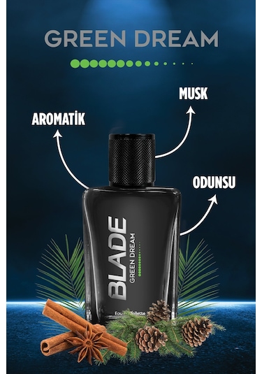 Blade Green Dream Erkek Parfüm EDT 70 ML + Green Dream Erkek Sprey Deodorant 3 x 150 ML