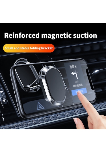 Yifomall Aracı Telefon Navigasyon Stantı: Evrensel Uyumlu, Çift Katlı Katlanabilir, Magnetik Tutma, 360 Döner, Görünümü Engellemeyen,气质银