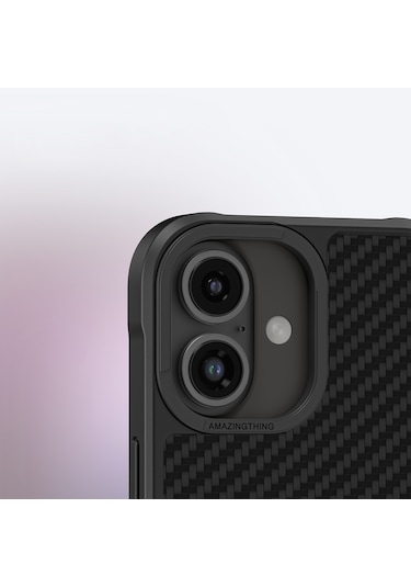 İphone 16 Uyumlu Kılıf Magsafe Şarj Özellikli 1500d Aramid Fiber Amazingthing Titan Max Serisi Kapak Siyah