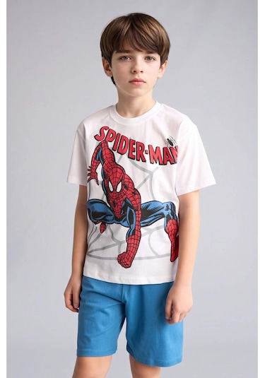 Defacto Marvel Comıcs Regular Fıt 2li Pijama Takımı Erkek Çocuk H4107a826hswt34 Beyaz-wt34