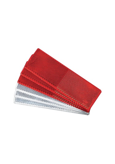 Beyaz Kamyon Motosiklet Yapışkanlı Dikdörtgen Plastik Reflektör Yansıtıcı Uyarı Plaka Çıkartmaları Güvenlik İşareti Kırmızı/beyaz Çıkartmalar 50pcs