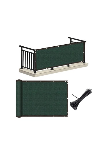 Elmpaly Ağır Hizmet Gizlilik Çiti 150gsm Rüzgar Ve Toz Geçirmez Mesh Örtü Yeşil 100x300cm
