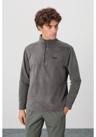 Tommy Life River Koyu Gri Dik Yaka Erkek Polar Sweatshirt - 88310 Koyu Gri
