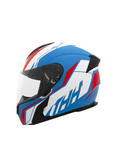 Thh T810s Turbo Kapalı Motosiklet Kaskı Mavi - Kırmızı