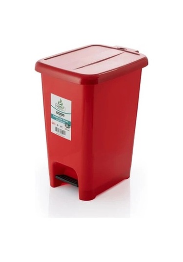 Ceymop Pedallı Kırmızı Slim Çöp Kovası 50 L Kırmızı