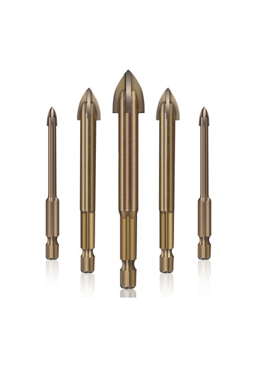 Fosenze Çelik Karbür Matkap Ucu Seti, Cam, Seramik, Duvar, Ahşap Delme İçin Çok Amaçlı 5'li 3-4-5-6-7mm Delme Aleti Seti