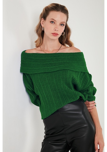 Lela Oversize Fit Madonna Yaka Triko Bayan Kazak 4615216 Benetton