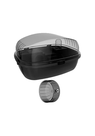 Şeffaf Üstlü Ve Kolay Erişimli Lüks Hamster Evi - Siyah