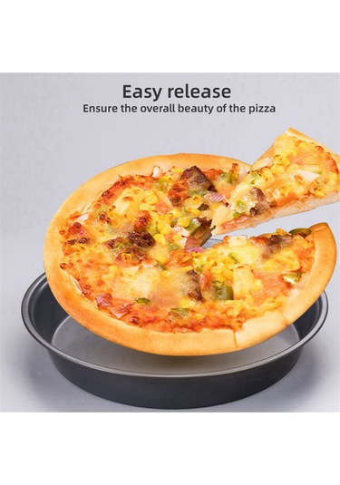 Yuvarlak Pizza Kalıp Plakası Pizza Tavası Pişirme Kalıbı Tepsisi 8ın Siyah Siyah