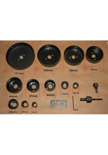 16 Parça Karbon Çelik-panç-delik Açma Testere Seti