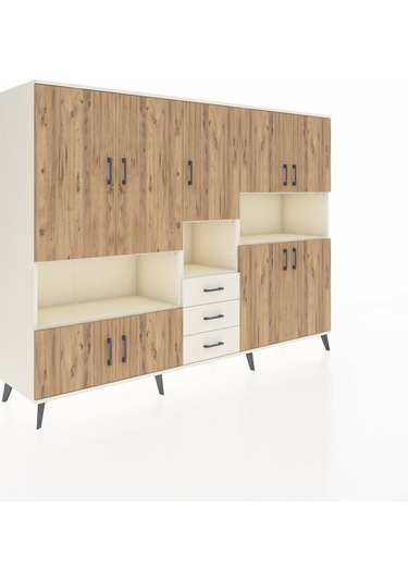 Hyperion Dolap 13 Raflı 3 Çekmeceli 9 Kapaklı 220x44x163 Aytaşı-ç Aytaşı-çam/aytaşı