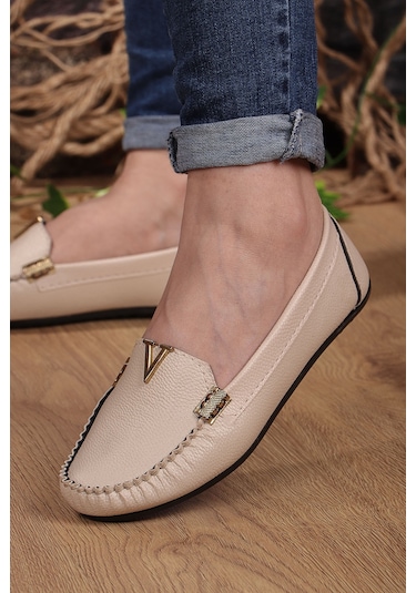 Vojo Victoria Rahat Taban Günlük Kadın Babet Ayakkabı 6 Renk 267800000910 15 Krem