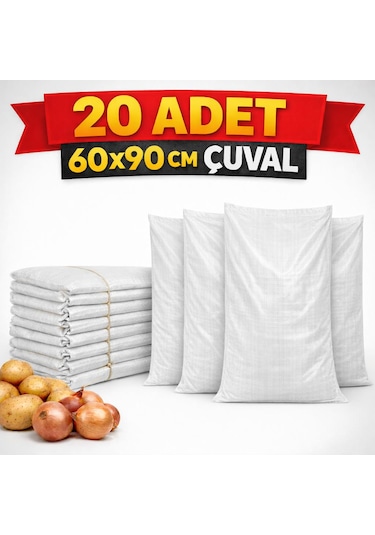 60 90 Cm Çuval 20 Adet Çok Amaçlı