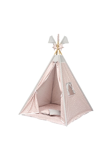 Exorbaby Xl Büyük Boy Ahşap Ve Pamuklu Oyun Çadırı , Oyun Evi Pembe