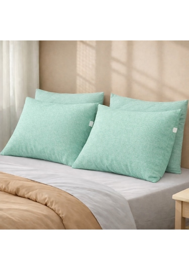 4'lü Pamuklu 50x70 Yastık Kılıfı Yeşil