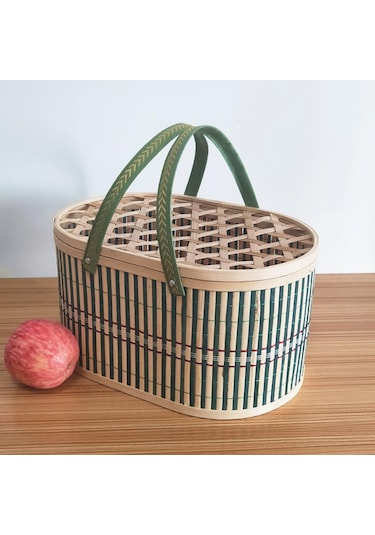 Suntek Bambu Dokuma Meyve Ekmek Kek İçin İçi Boş Sepet