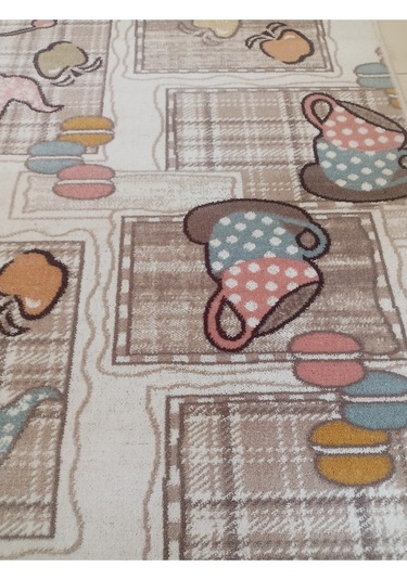 Aslan Home Yatak Odası Takımı Üç Lü Yolluk , Küçük Mutfak Desenli Halı Fincan Desenli Yolluk Halı