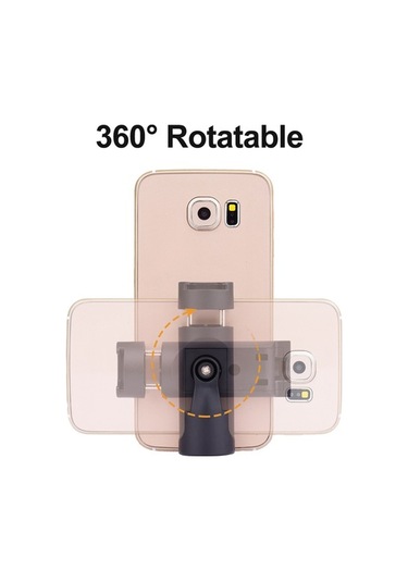 Pazly 360 Derecelik Döner Taşınabilir Telefon Tutucu - Katlanabilir, Tripod Adaptörlü, Siyah, 8x3x3 Cm, 1/4 İnç, Akıllı Telefonlar İçin