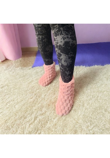 Ortopedik Yumuşacık Kışlık Peluş Hafif Taban Ev Botu,pandufu 001