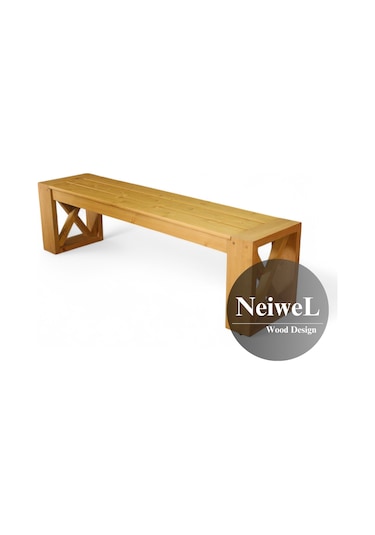 Neiwel Garden Luin Doğal Ahşap Bahçe Bank-37-60 Açık Ceviz