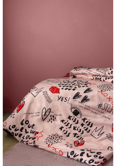 Xoxo 210 Tc 83 Tel Dijital Pamuk Saten Tek Kişilik Nevresim Takımı Çok Renkli