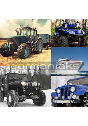 Cree Off Road Sis Farı - Lamba 16 Led Kare Çalışma Lambası 2 Adet
