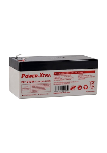 Power-Xtra 12 V 3.3 AH Bakımsız Kuru Akü