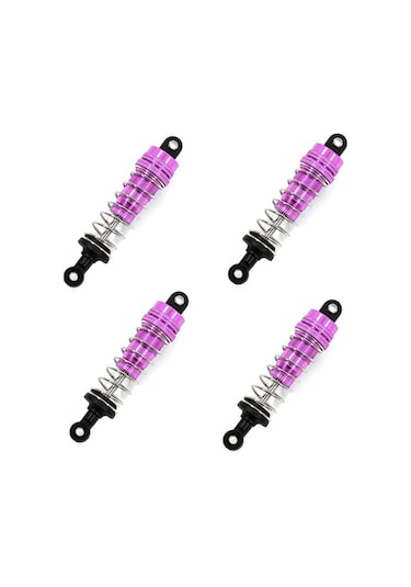 Novahub Wltoys 1/14 144001 Araçlar İçin 4 Adet Mor Metal Amortisör Seti - Alüminyum Amortisörler, 61-74cm Uzunluk, Optimizasyonlu Amortisörler