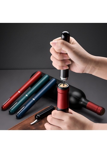 Jokmae Yeşil 2'si 1 Arada Hava Basınçlı Şarap Açacağı - Folyo Kesicili Diğer